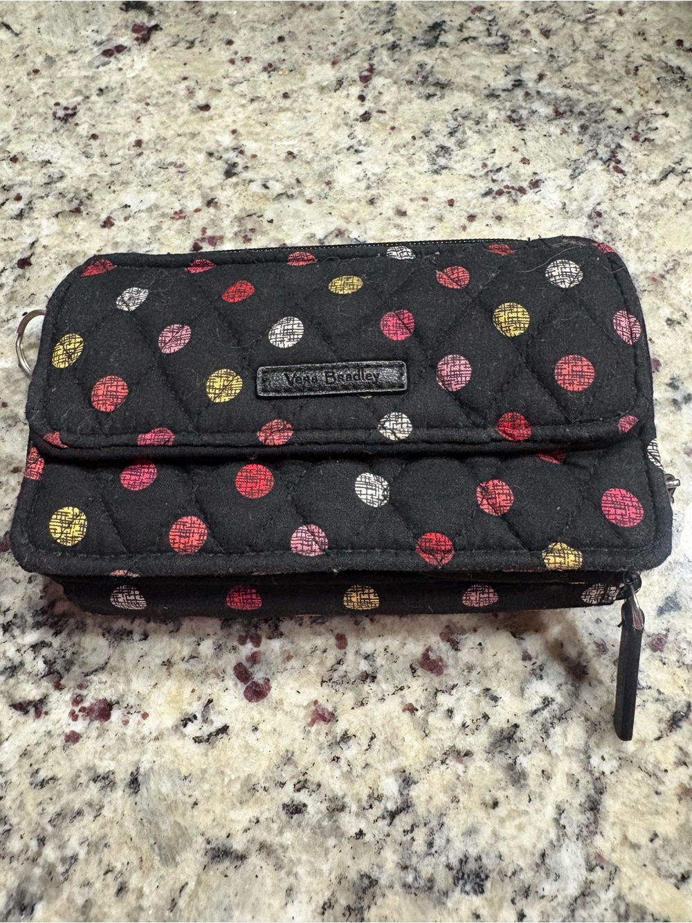 Vera Bradley Havana dots zip around wallet in good preowned condition No strap